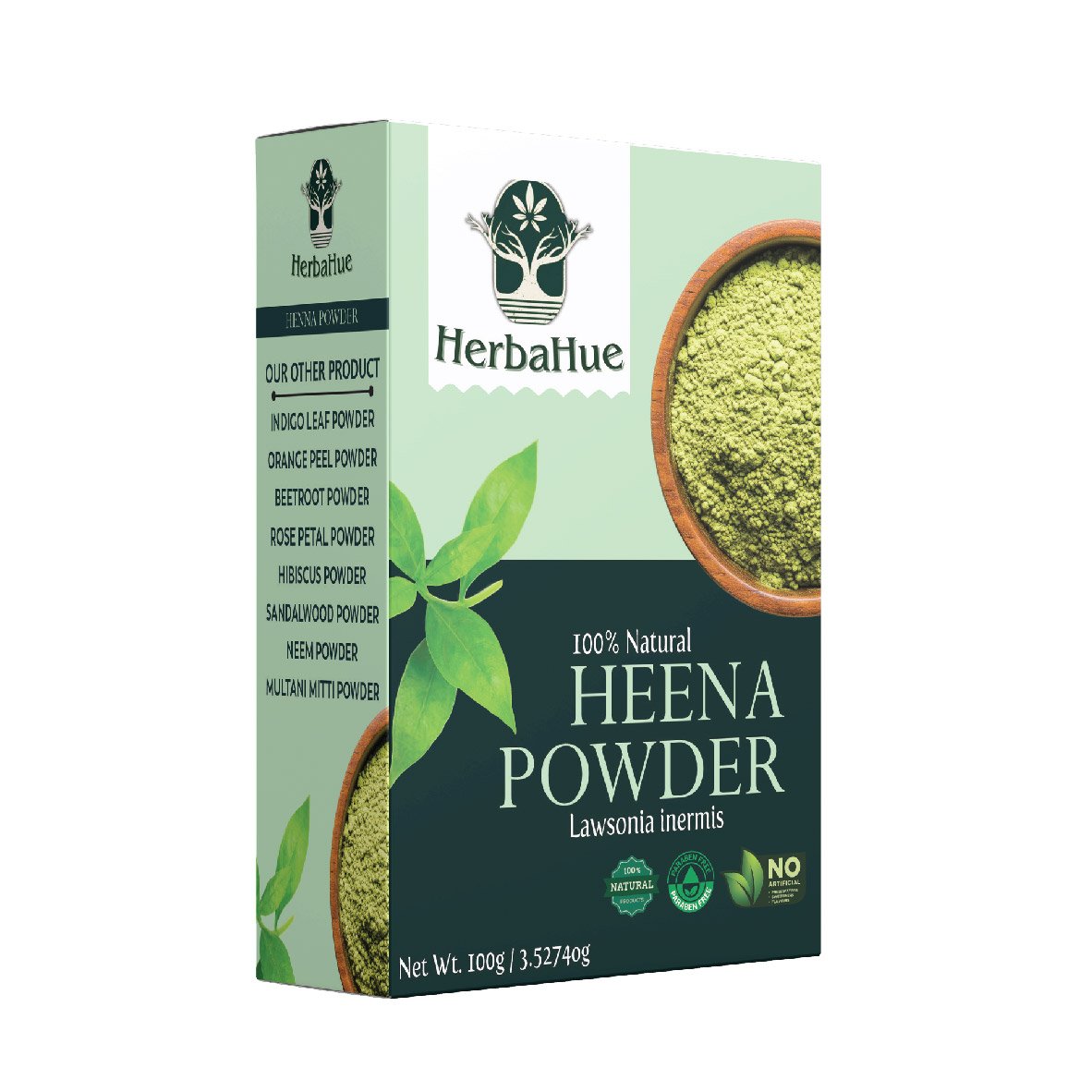 Herbahue 100% Pure Henna Powder | Natural Mehndi for Hair Colour & Conditioning | 100g | Chemical-Free, Triple-Sifted, Rajasthani Lawsonia Inermis