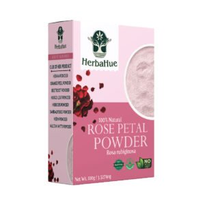 Herbahue Rose Petal Powder 100g | Organic Herbal Powder for Skin Brightening & Hair Care | Unisex Natural Beauty