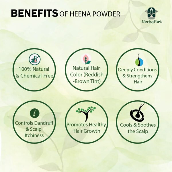 Herbahue 100% Pure Henna Powder | Natural Mehndi for Hair Colour & Conditioning | 100g | Chemical-Free, Triple-Sifted, Rajasthani Lawsonia Inermis - Image 4