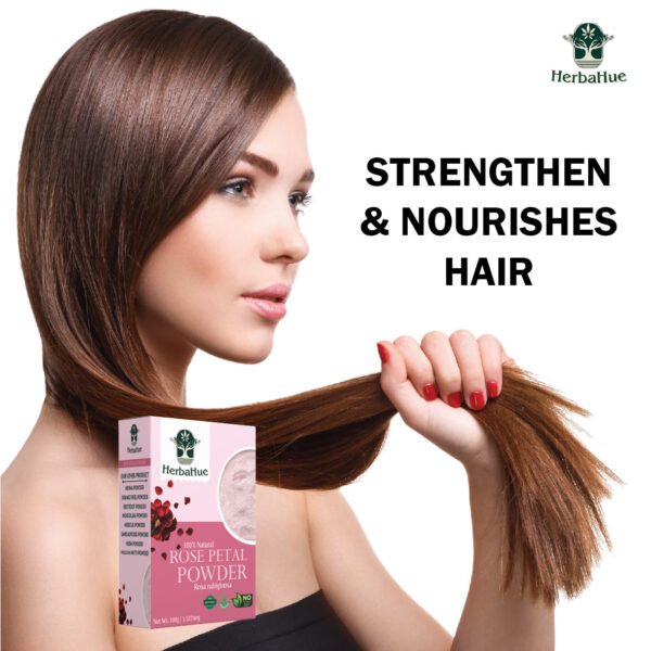 Herbahue Rose Petal Powder 100g | Organic Herbal Powder for Skin Brightening & Hair Care | Unisex Natural Beauty - Image 4