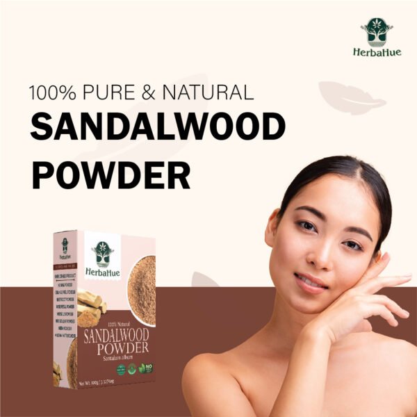 Herbahue Sandalwood Powder 100g | Natural & Pure | Skin & Hair Care | Ayurvedic Herbal Powder - Image 3