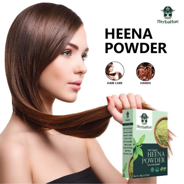 Herbahue 100% Pure Henna Powder | Natural Mehndi for Hair Colour & Conditioning | 100g | Chemical-Free, Triple-Sifted, Rajasthani Lawsonia Inermis - Image 5