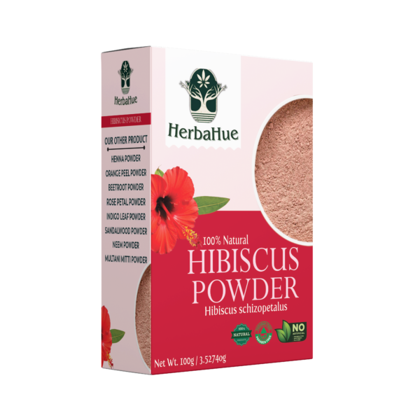 Herbahue Hibiscus Powder 100g | 100% Pure & Natural | For Hair Growth & Skin Care | Chemical-Free Herbal Powder