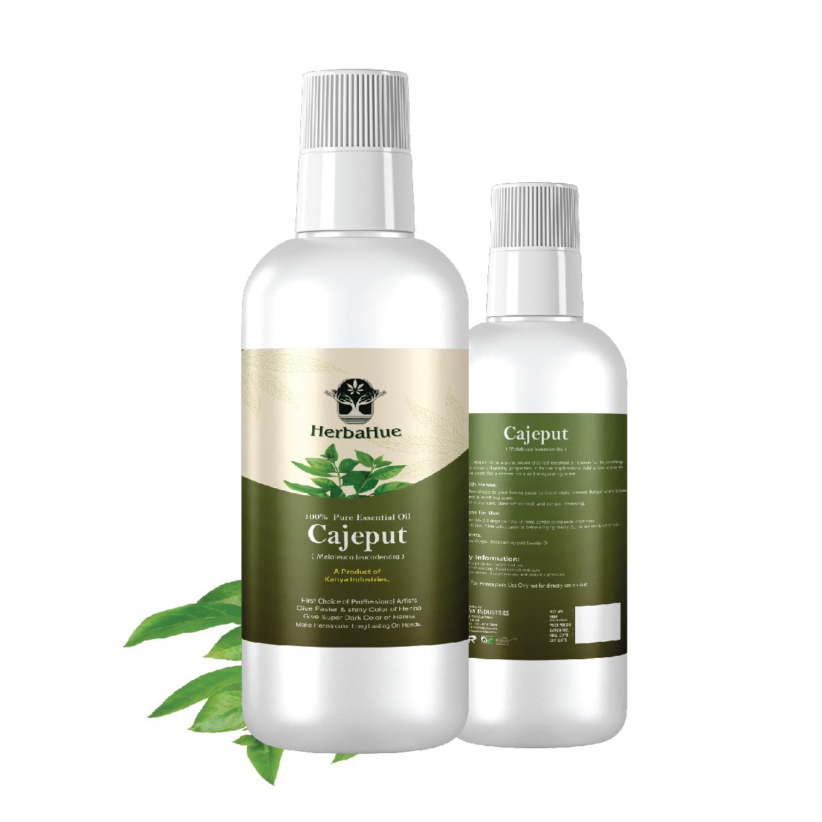 Herbahue Cajeput Essential Mehendi Oil – 100% Pure Natural Oil for Darker, Long-Lasting Henna Stains 1000ml