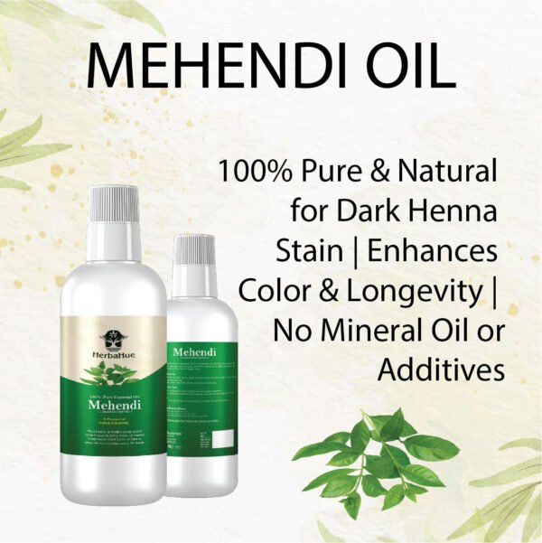 Herbahue Mehendi Essential Oil – 100% Natural Oil for Richer Henna Color & Conditioning - Image 2