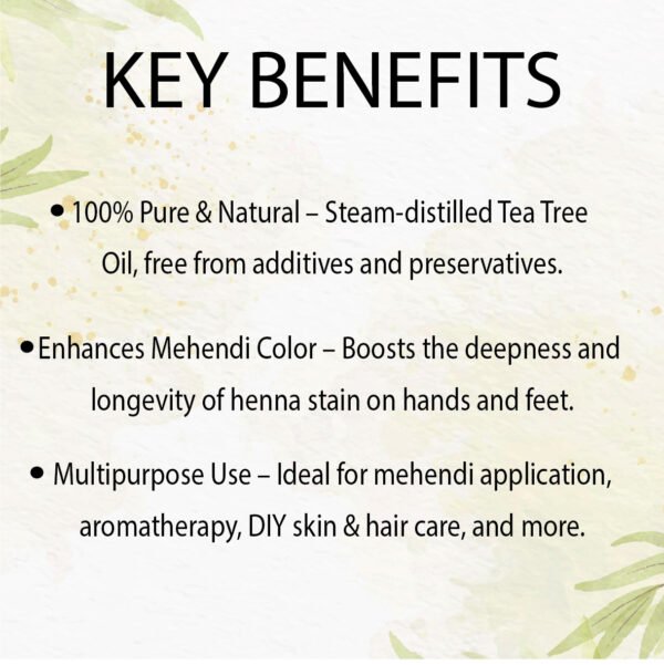Herbahue Tree Tea Oil – Purifying Essential Oil for Mehendi Application 1000ml - Image 4