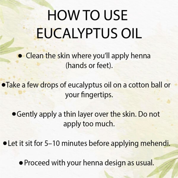 Herbahue Pure Eucalyptus Oil – Enhances Mehendi Color Naturally 1000ml - Image 2