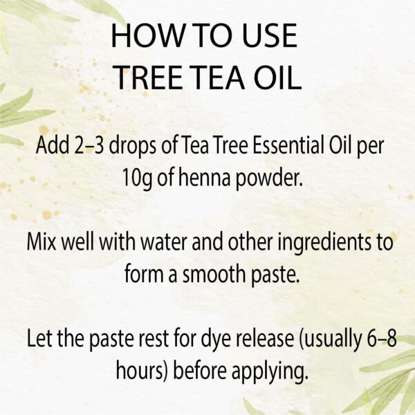 Herbahue Tree Tea Oil – Purifying Essential Oil for Mehendi Application 1000ml - Image 2
